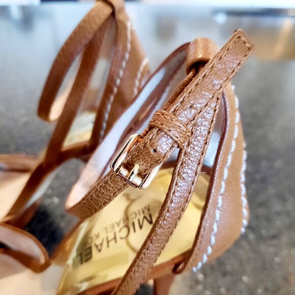 Great Condition Michael Kors Cognac Leather Platform Stilettos, Size 6M - Picture 3 of 9